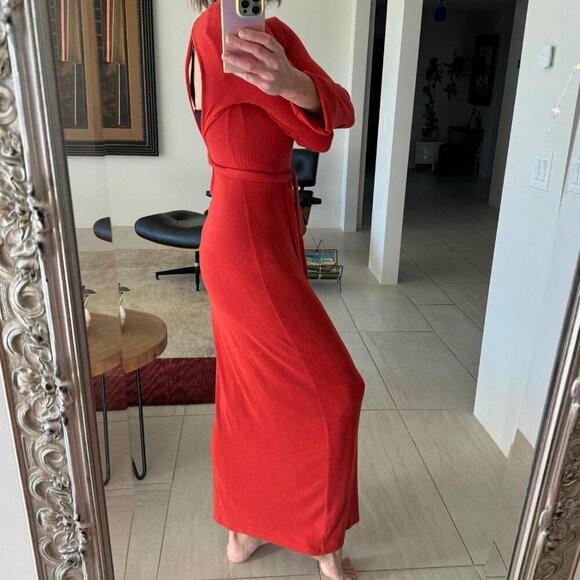 Free People Beach Maxi Burnt Orange Bodycon Dress Size S - Picture 3 of 11